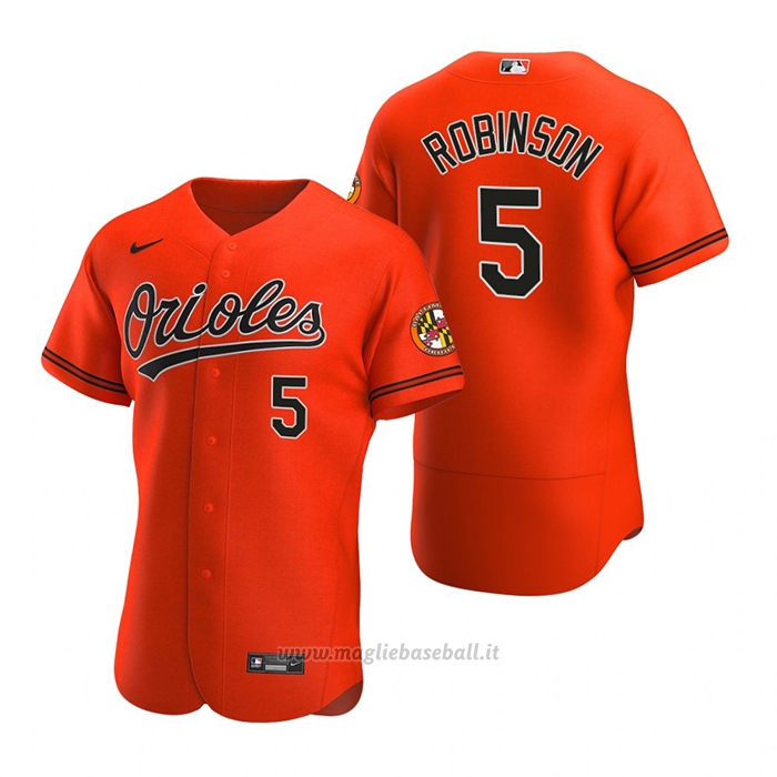 Maglia Baseball Uomo Baltimore Orioles Brooks Robinson Autentico 2020 Alternato Arancione